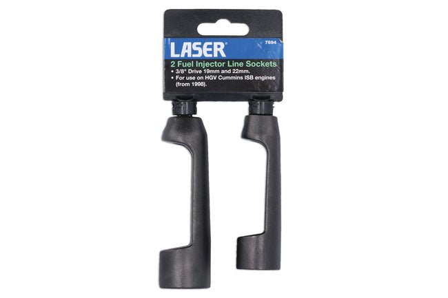 Laser Tools 7694 Fuel Injector Line Sockets 3/8"D 2pc Laser Tools