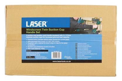 Laser Tools 7696 Windscreen Twin Suction Cup Handle Set Laser Tools