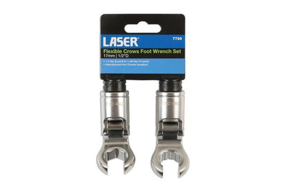 Laser Tools 7720 Flexible Crows Foot Wrench Set 1/2"D 2pc Laser Tools