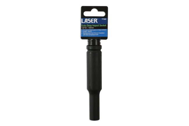 Laser Tools 7760 Extra Deep Impact Socket 1/2"D 10mm Laser Tools