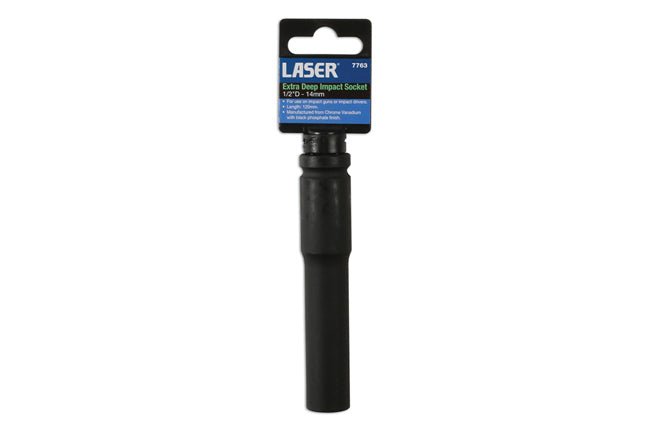 Laser Tools 7763 Extra Deep Impact Socket 1/2"D 14mm Laser Tools