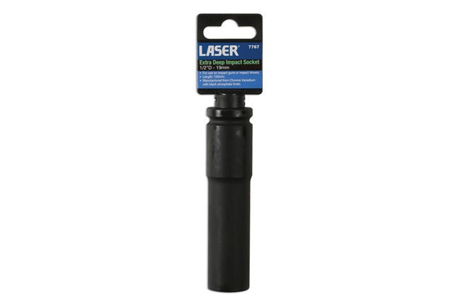 Laser Tools 7767 Extra Deep Impact Socket 1/2"D 19mm Laser Tools