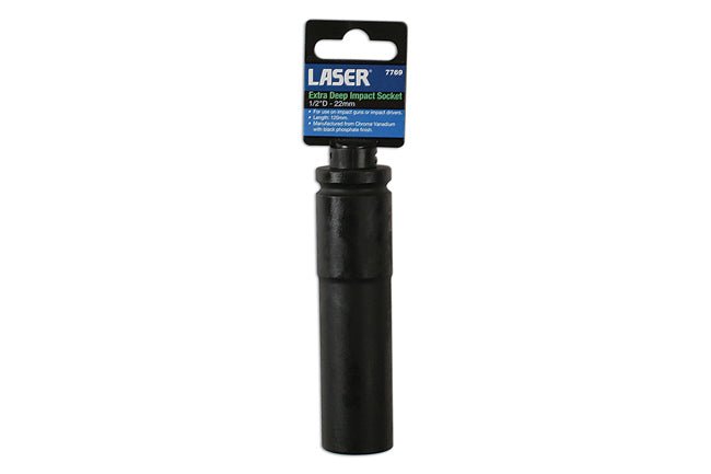 Laser Tools 7769 Extra Deep Impact Socket 1/2"D 22mm Laser Tools