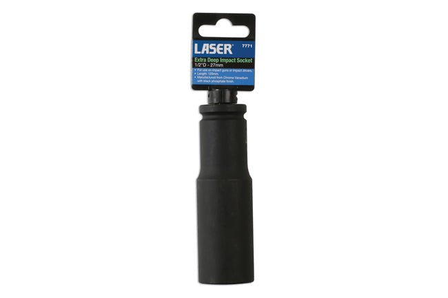 Laser Tools 7771 Extra Deep Impact Socket 1/2"D 27mm Laser Tools