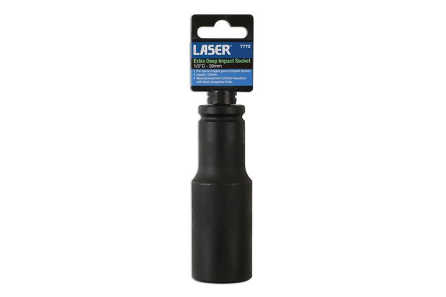 Laser Tools 7772 Extra Deep Impact Socket 1/2"D 30mm Laser Tools