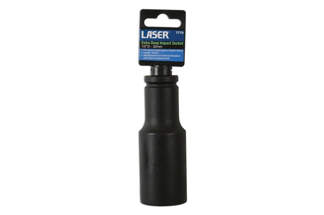 Laser Tools 7773 Extra Deep Impact Socket 1/2"D 32mm Laser Tools