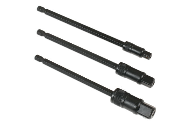 Laser Tools 7779 Impact Quick Locking Socket Adaptor Set 150mm 3pc Laser Tools