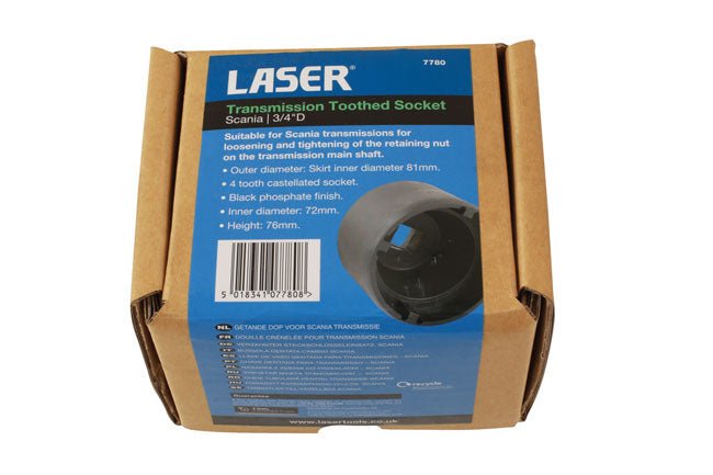 Laser Tools 7780 Transmission Toothed Socket - for Scania Laser Tools