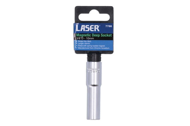 Laser Tools 7786 Magnetic Deep Socket 3/8"D 10mm Laser Tools