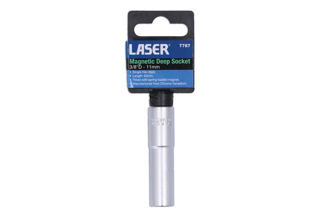 Laser Tools 7787 Magnetic Deep Socket 3/8"D 11mm Laser Tools