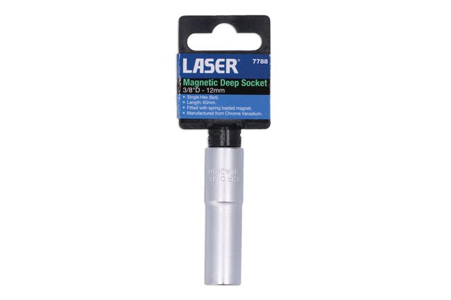Laser Tools 7788 Magnetic Deep Socket 3/8"D 12mm Laser Tools