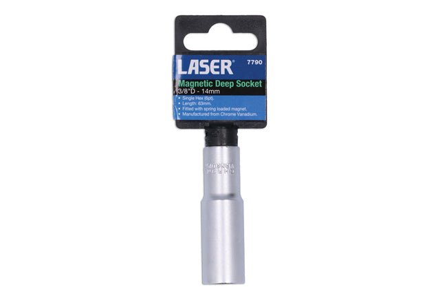 Laser Tools 7790 Magnetic Deep Socket 3/8"D 14mm Laser Tools