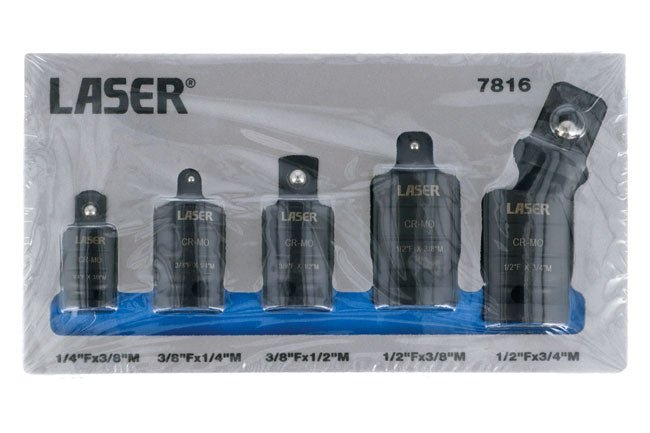 Laser Tools 7816 Impact Universal Joint Step Up/Down Adaptor Set 5pc Laser Tools