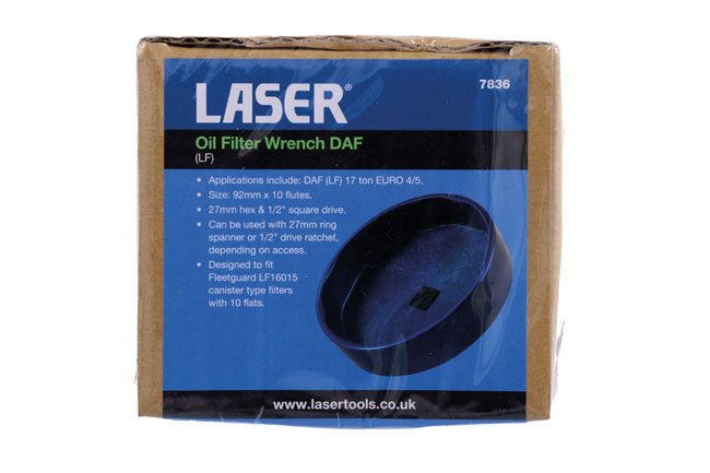 Laser Tools 7836 Oil Filter Wrench - for DAF (LF) Laser Tools