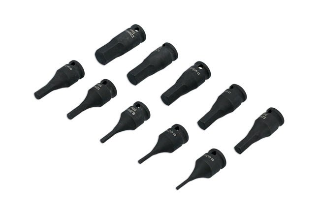 Laser Tools 7838 Impact Hex Socket Bit Set 1/4"D 10pc Laser Tools