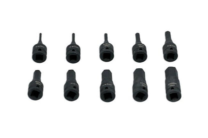 Laser Tools 7838 Impact Hex Socket Bit Set 1/4"D 10pc Laser Tools