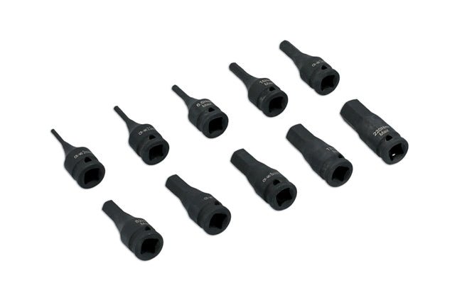 Laser Tools 7838 Impact Hex Socket Bit Set 1/4"D 10pc Laser Tools