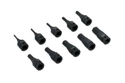 Laser Tools 7838 Impact Hex Socket Bit Set 1/4"D 10pc Laser Tools