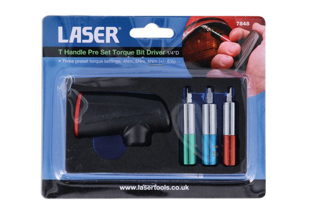 Laser Tools 7848 T-Handle Pre Set Torque Bit Driver Laser Tools