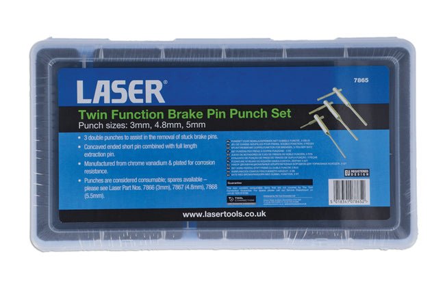 Laser Tools 7865 Twin Function Brake Pin Punch Set 3pc Laser Tools