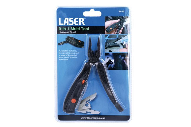 Laser Tools 7872 9-in-1 Stainless Steel Multi Tool Laser Tools