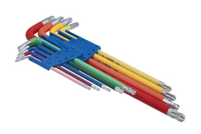 Laser Tools 7873 Colour Coded Star Key Set - Ball End 9pc Laser Tools