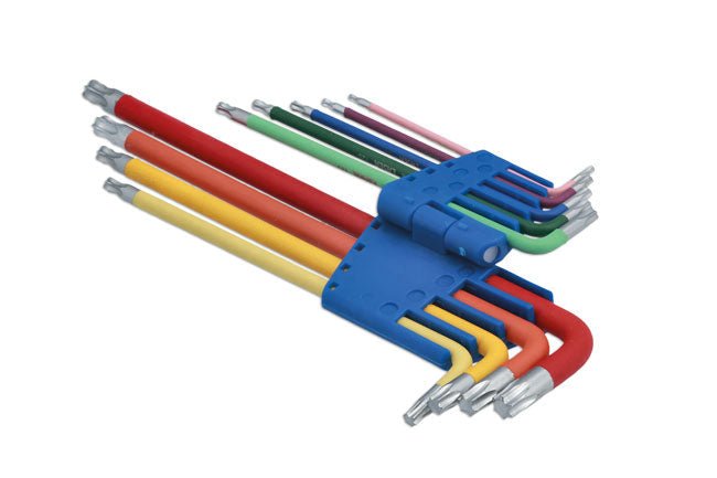 Laser Tools 7873 Colour Coded Star Key Set - Ball End 9pc Laser Tools