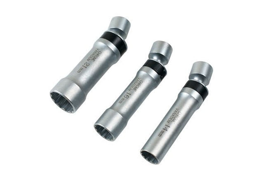 Laser Tools 7891 Universal Joint Spark Plug Socket Set 3/8"D 3pc Laser Tools