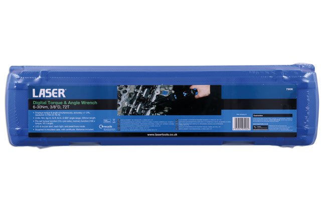 Laser Tools 7906 Digital Torque & Angle Wrench 3/8"D 6 - 30Nm Laser Tools