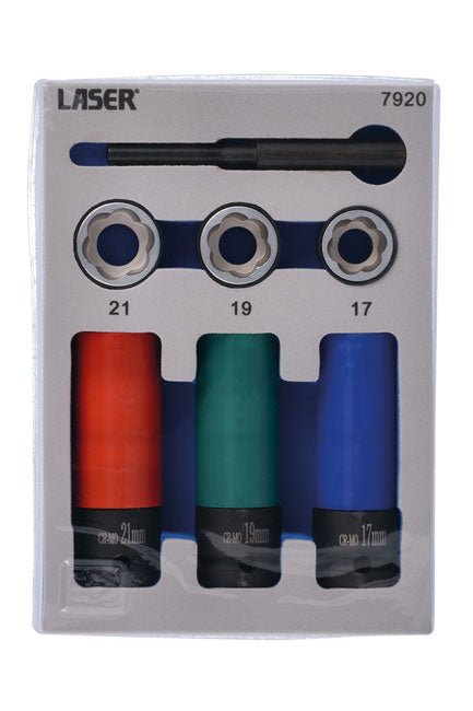 Laser Tools 7920 Wheel Nut & Bolt Extractor Socket Set 7pc Laser Tools