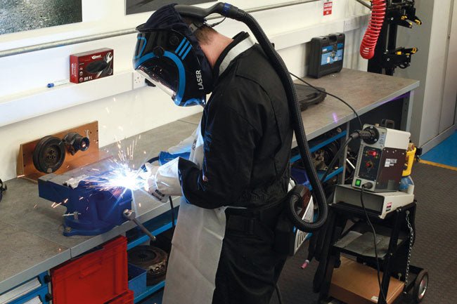 Laser Tools 7927 Auto Darkening Welding Helmet with Respirator Laser Tools