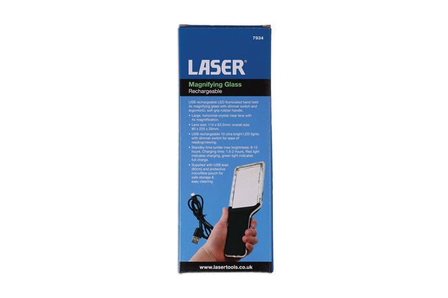 Laser Tools 7934 Rechargeable Magnifying Glass Laser Tools