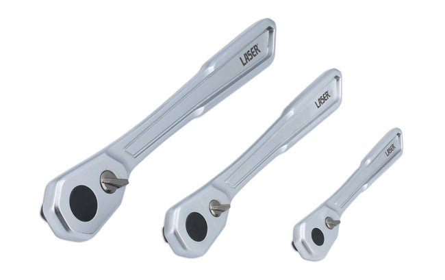 Laser Tools 7937 Slim Handle Ratchet Set 1/4"D, 3/8"D, 1/2"D 3pc Laser Tools