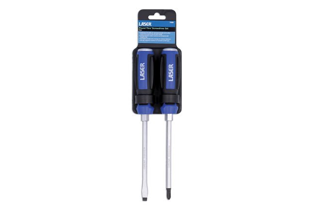 Laser Tools 7938 Pound Thru Screwdriver Set 2pc Laser Tools