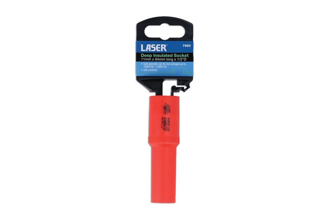 Laser Tools 7950 Deep Insulated Socket 1/2"D 11mm Laser Tools