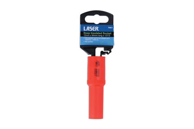 Laser Tools 7951 Deep Insulated Socket 1/2"D 12mm Laser Tools