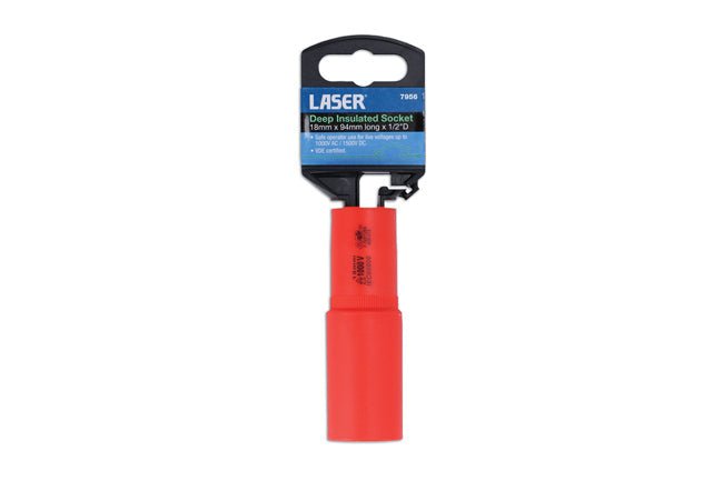 Laser Tools 7956 Deep Insulated Socket 1/2"D 18mm Laser Tools