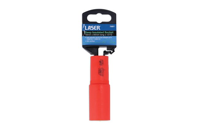 Laser Tools 7957 Deep Insulated Socket 1/2"D 19mm Laser Tools