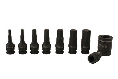 Laser Tools 7977 Dual Drive Hex Impact Bit Socket Set 9pc Laser Tools