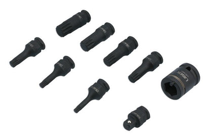 Laser Tools 7979 Dual Drive Spline Impact Bit Socket Set 9pc Laser Tools