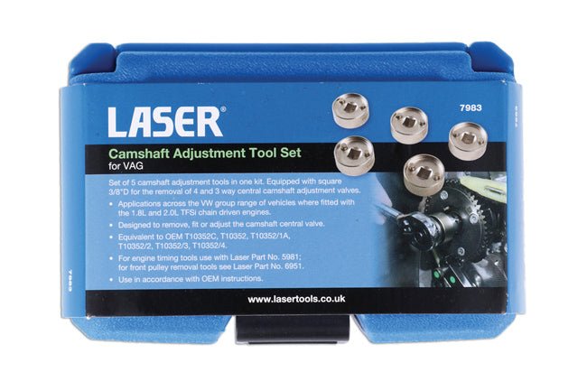 Laser Tools 7983 Camshaft Adjustment Tool Set - for VAG Laser Tools