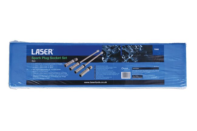 Laser Tools 7986 Spark Plug Socket Set 3/8"D 4pc Laser Tools
