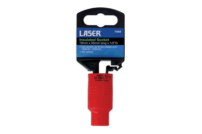 Laser Tools 7988 Insulated Socket 1/2"D 10mm Laser Tools
