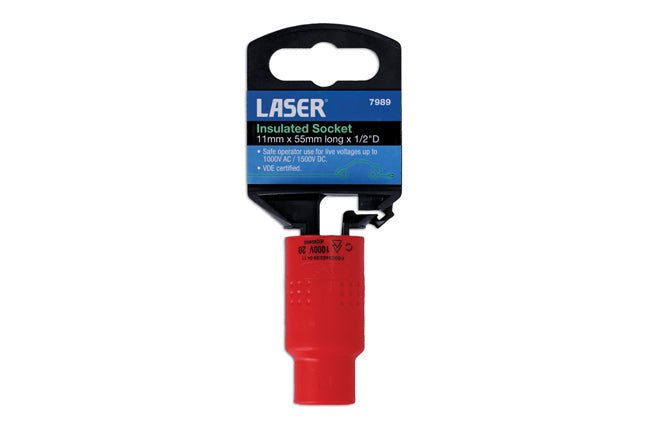 Laser Tools 7989 1000v Insulated Socket 1/2"D 11mm Laser Tools