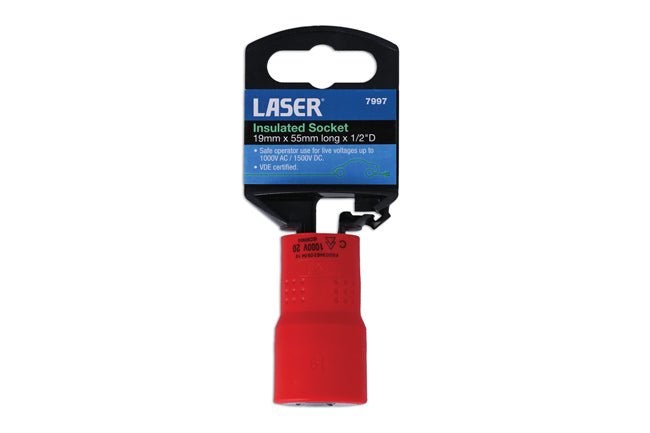 Laser Tools 7997 Insulated Socket 1/2"D 19mm Laser Tools