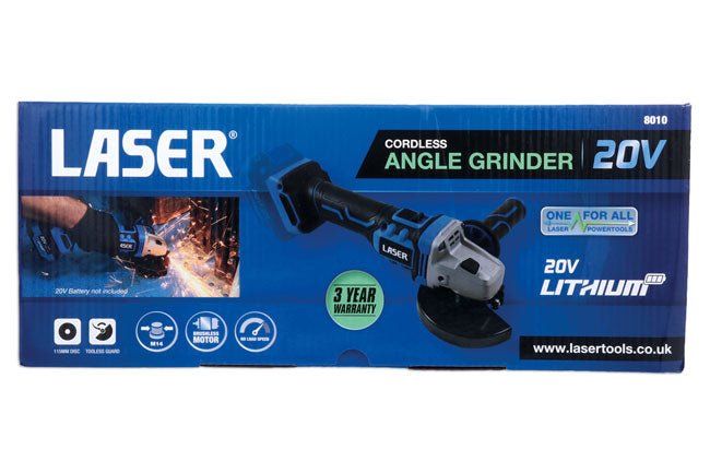 Laser Tools 8010 Cordless Angle Grinder 20V w/o Battery Laser Tools