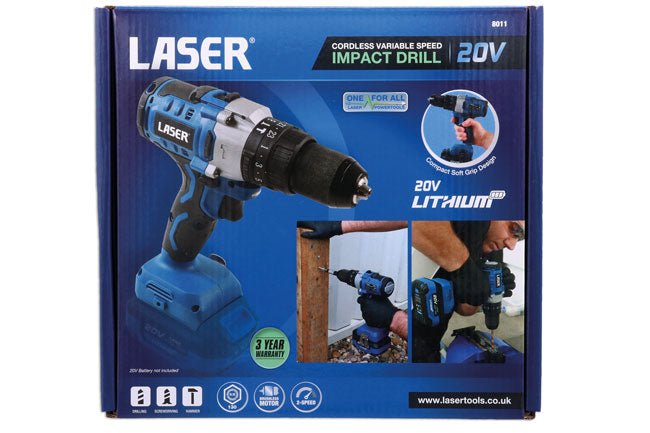 Laser Tools 8011 Cordless Variable Speed Impact Drill 20V w/o Battery Laser Tools