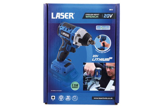 Laser Tools 8013 Cordless Impact Wrench 1/2"D 20V w/o Battery Laser Tools