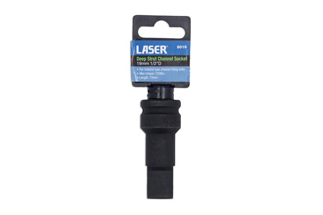 Laser Tools 8019 Deep Socket 19mm 1/2"D  for Strut Channel Laser Tools