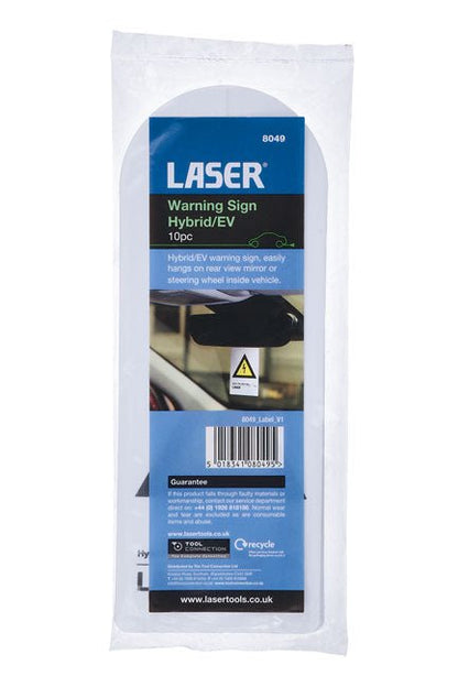 Laser Tools 8049 Hybrid/EV Warning Sign 10pc Laser Tools